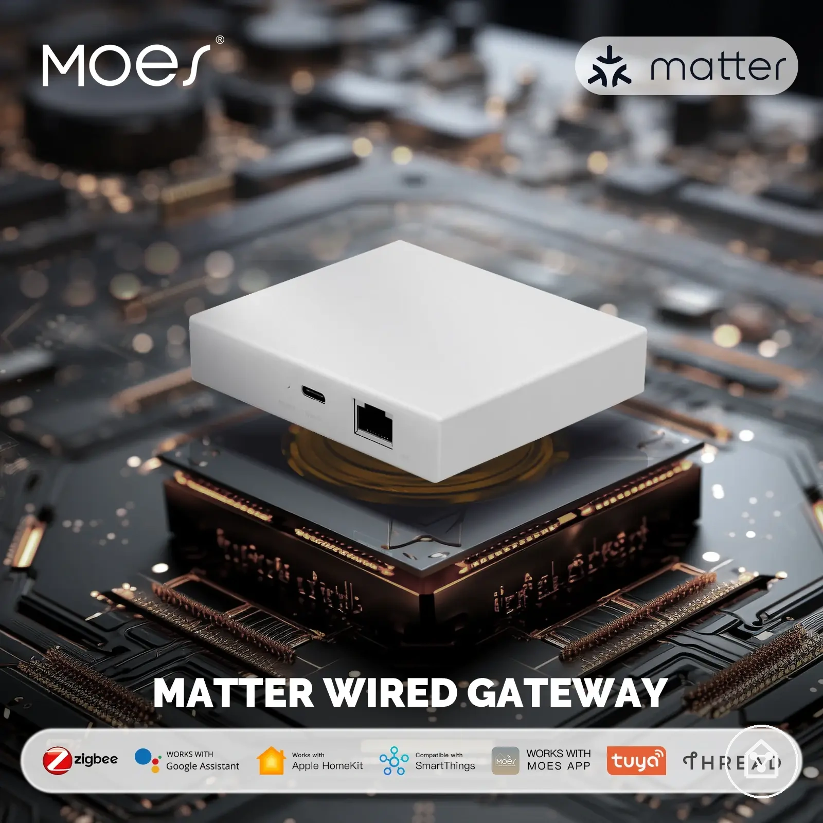 Matter Thread Gateway-Hub für Smart-Home-Bridge und Sprachsteuerungs-Support