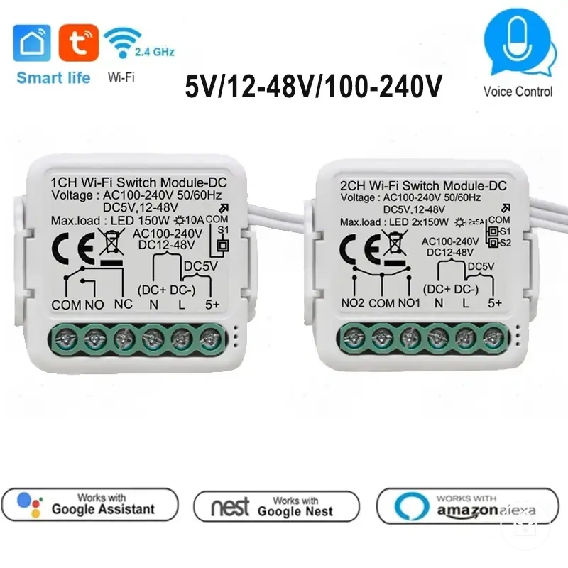 Módulo interruptor de contacto seco para relé domótico y control de disyuntor
