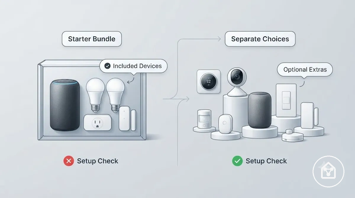 Périmètre d un lot de démarrage d objets connectés comparé à des choix d appareils séparés