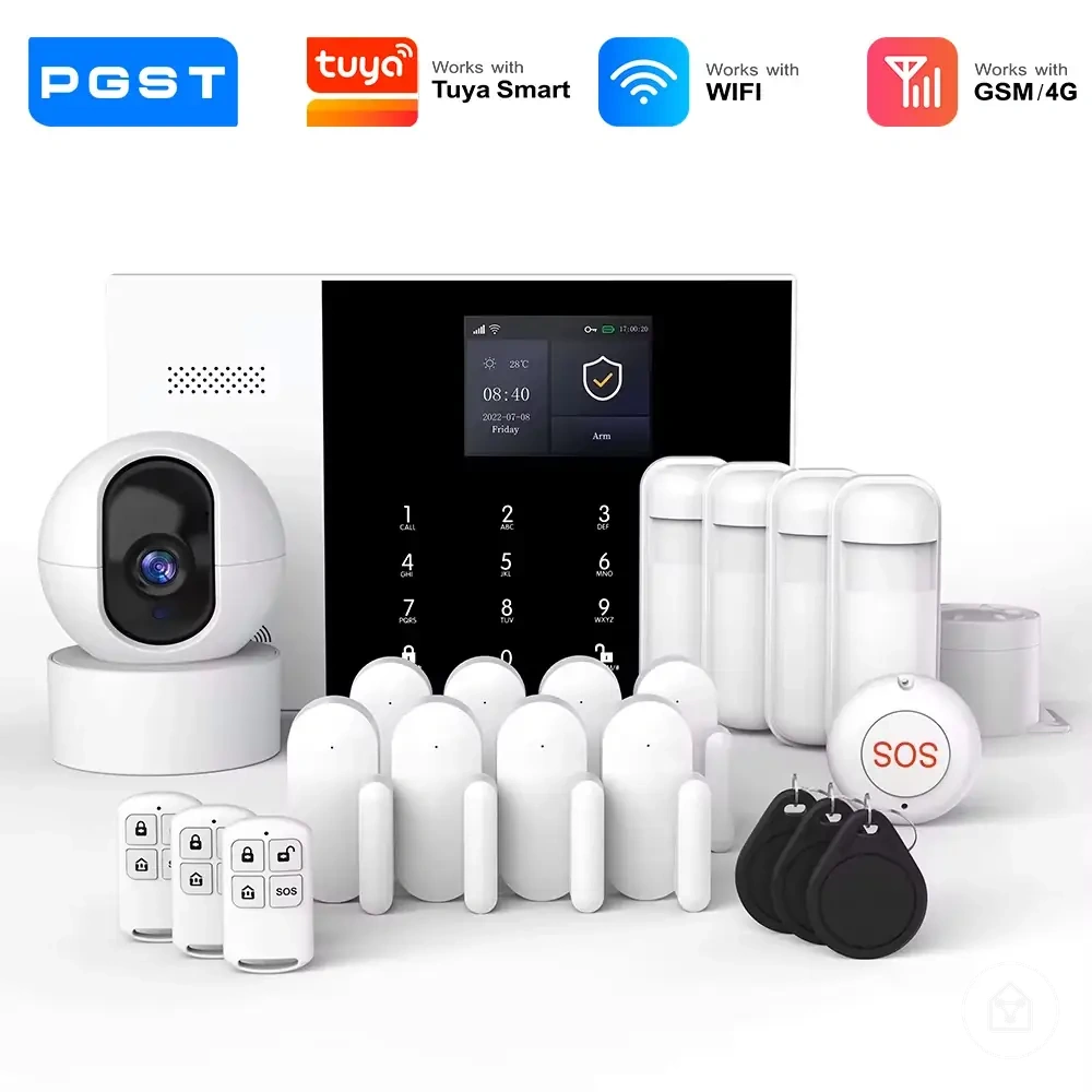 Kit de sistema de alarme GSM e WiFi com sensor de porta para segurança residencial