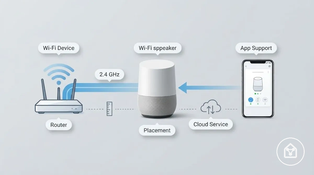 Dispositivo inteligente Wi-Fi conectado diretamente a um roteador e aplicativo de telefone