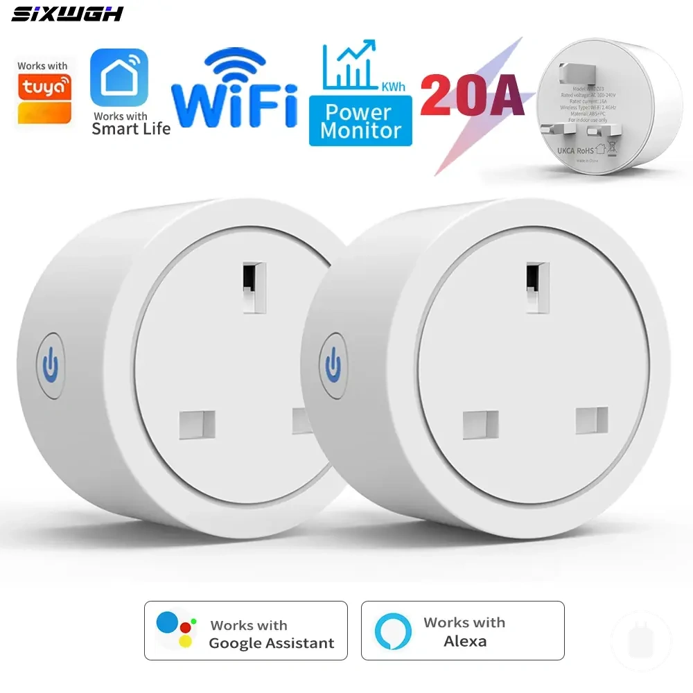 20A UK-Smart-Steckdose mit Energieüberwachung und Timer-Funktionen
