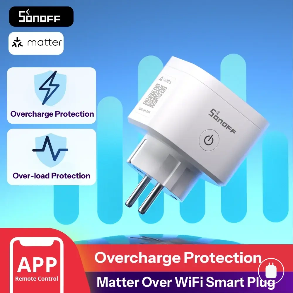 Enchufe inteligente Matter WiFi con medición de energía eléctrica