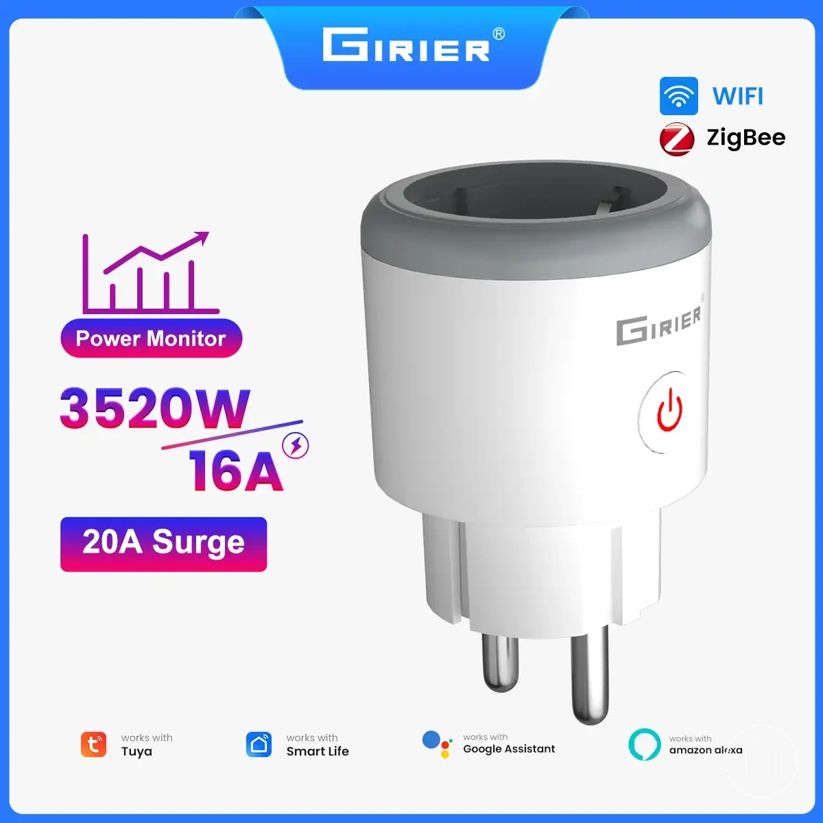 ZigBee akıllı güç prizi, güç izleme ve aşırı yük işlevi